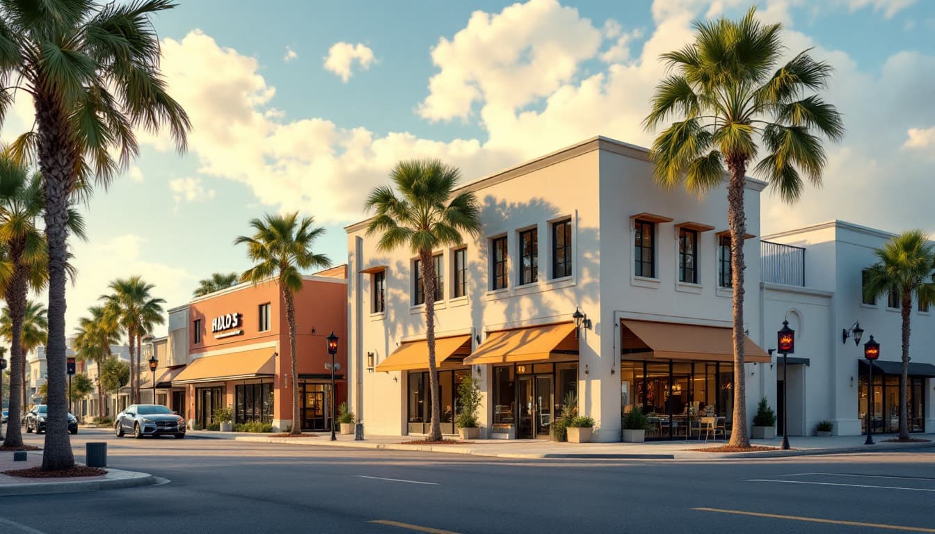 Mixed-use commercial building in a Florida town